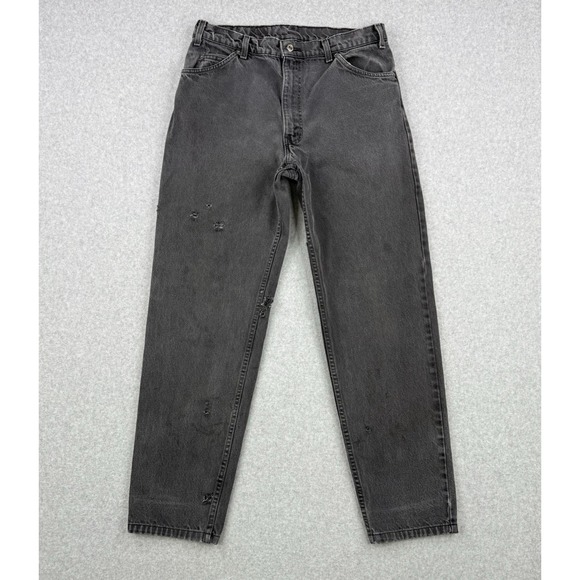 Vintage Levis Jeans Mens Fits 34x31 Black 550 Faded 70s Distressed Made In USA - Picture 1 of 16